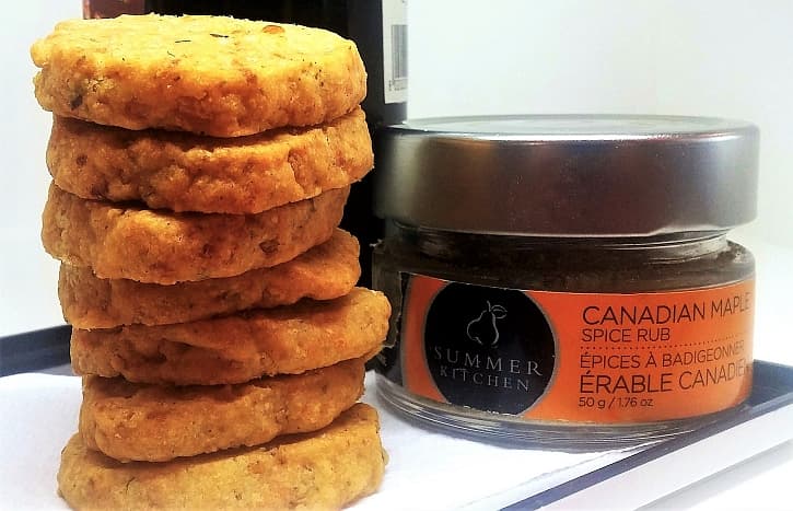 Canadian cheddar maple crisps appetizer